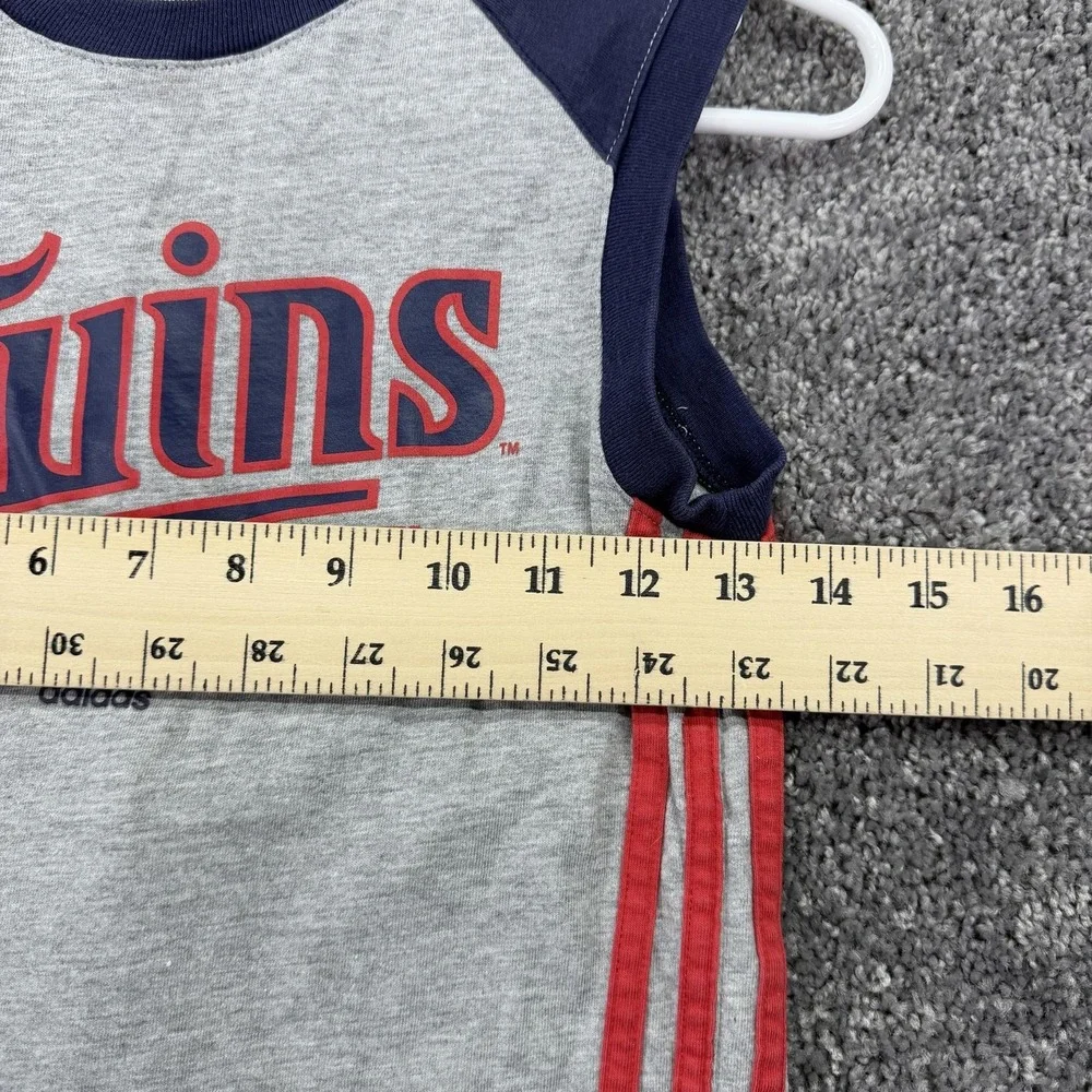 Minnesota Twins Shirt Boys 6 Gray MLB Baseball Adidas Sleeveless Graphic Top